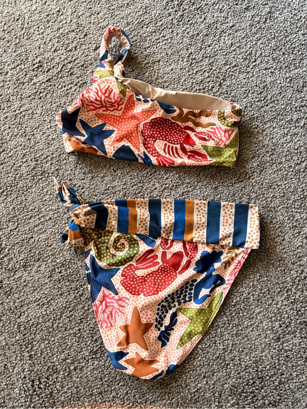 FARM Rio Starfish Coral M Bikini Set High-Leg Brazil Beach Boho Vacation EUC - Picture 2 of 6